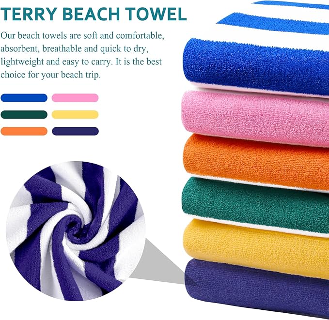 4 Packs Extra Large Bath Towels Striped Beach Towel Set Bathroom Sheets Bulk Oversized Soft Fluffy XL Big Absorbent Microfiber Blanket Turkish Hotel Shower Pool Hot Tub Toallas Baño Grandes Blue Navy