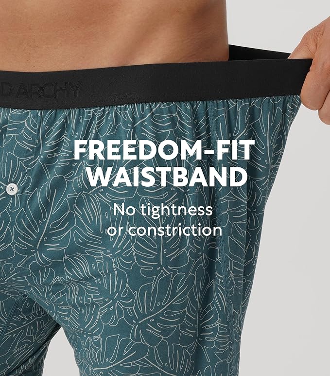 DAVID ARCHY Mens Underwear Bamboo Rayon Boxers for Men Breathable and Cool Men's Boxer Shorts with Button Fly 3 or 5 Pack