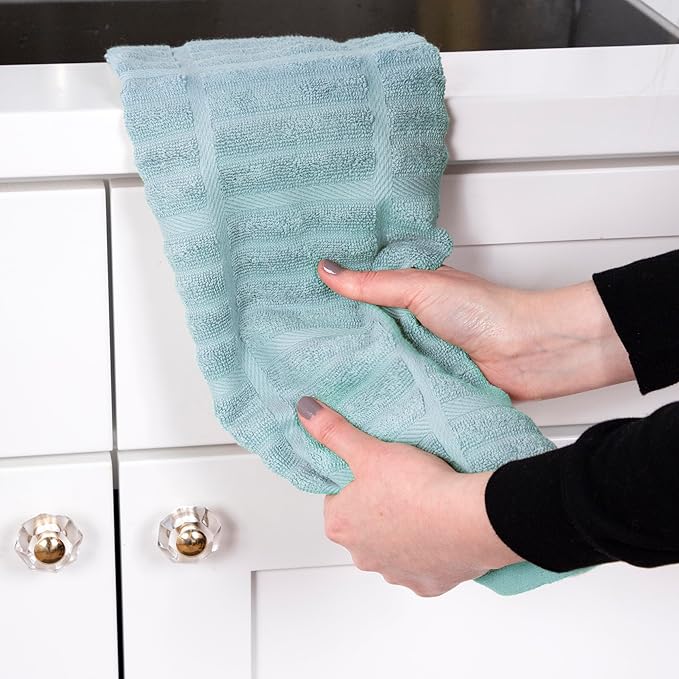 All-Clad Solid Kitchen Towel: Highly Absorbent - 100% Cotton, 17"x30" Towel for Cleaning & Drying Dishes, Glassware, or Countertops, 1-Pack, Rainfall