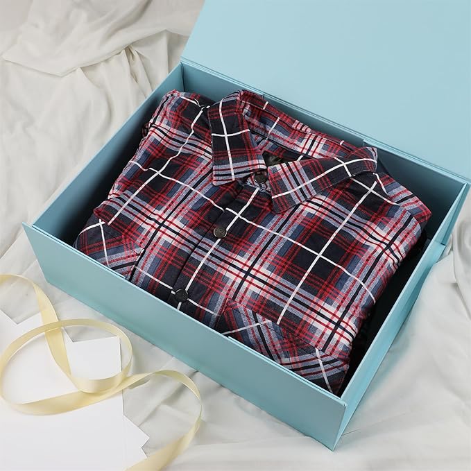 Light Blue Gift Box,19x16x6 Large Gift Boxes With Lids For Presents Includes Ribbon And Diy Printable Sticker Paper,Bridesmaid Proposal Box,Magnetic Gift Box For Birthday,Wedding,Graduation