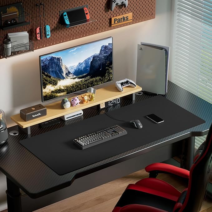 Aothia Leather Desk Pad Protector, Office Desk Mat, Large Mouse Pad, Laptop Desk Pad, Non-Slip PU Leather Desk Blotter, Waterproof Desk Writing Pad for Office and Home (Black, 55" x 24")