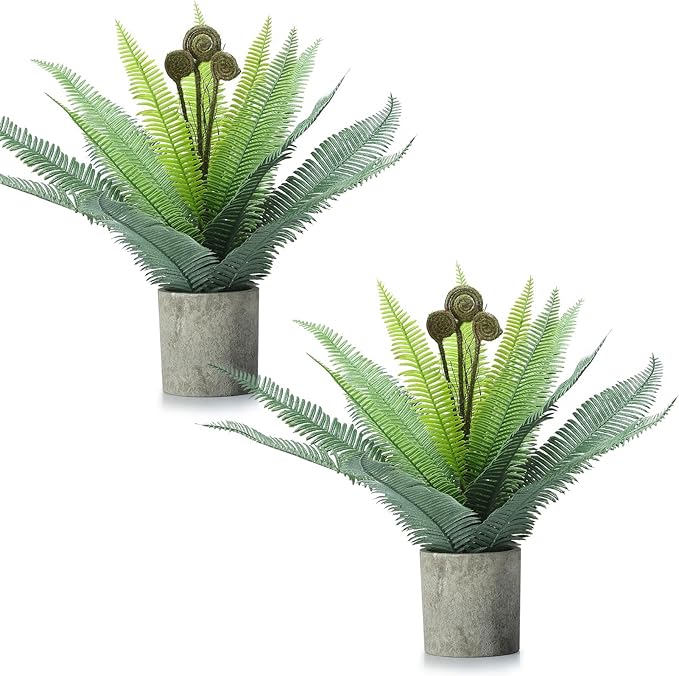 2 Pack Small Fake Plants Potted Artificial Plants Indoor for Home Decor Office Room Farmhouse Indoor Table Bathroom Decor