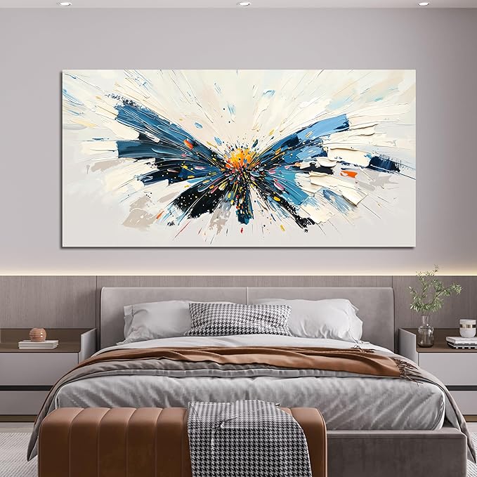 Abstract Wall Art Decor Modern Oversized Wall Art for Living Room Abstract Canvas Art Wall Decor Butterfly Wall Art Pictures Large Colorful Wall Art Prints Artwork for Walls Office Home Decor 29" X 58"