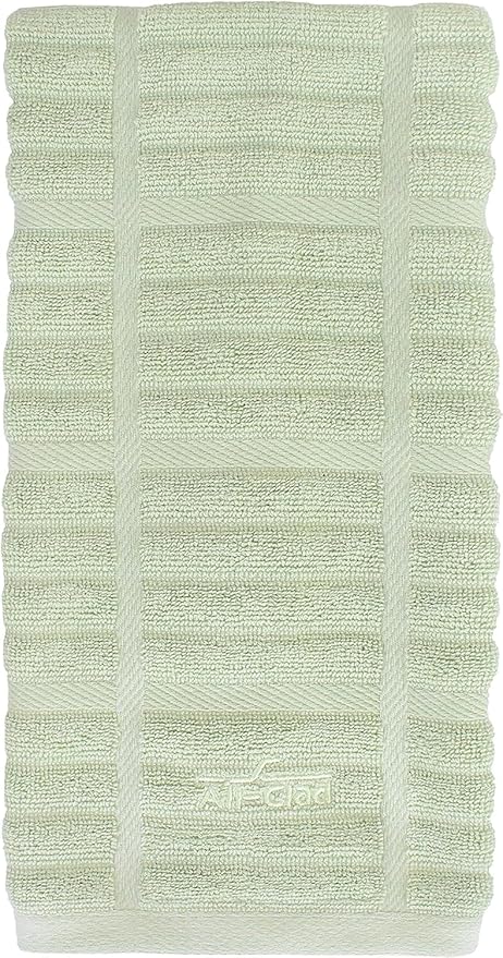 All-Clad Solid Kitchen Towel: Highly Absorbent - 100% Cotton, 17"x30" Towel for Cleaning & Drying Dishes, Glassware, or Countertops, 1-Pack, Fennel