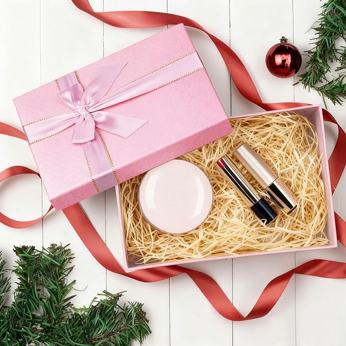 JOYIT Pink Gift Box 16.5''x13''x5.5'' - Large Gift Boxes with Lid for Presents Packaging, Birthday, Christmas, Wedding, Anniversary, Big Gift Box with Ribbon, Shred Filler, Card, Wax Seal (Pink)