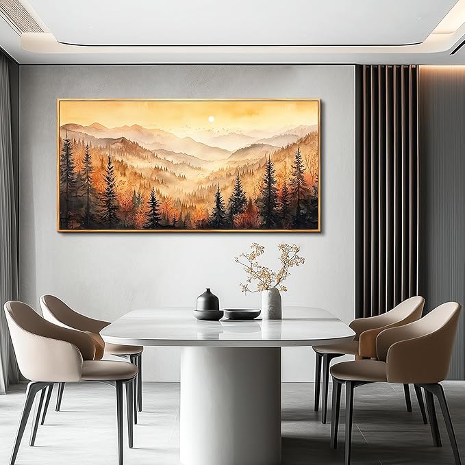 FUHAIHUA Wood Framed Canvas Wall Art For Living Room Wall Decor For Bedroom Office Wall Decoration Forest Landscape Paintings Farmhouse Pictures Artwork Room Aesthetic Home Decor 20x40 In