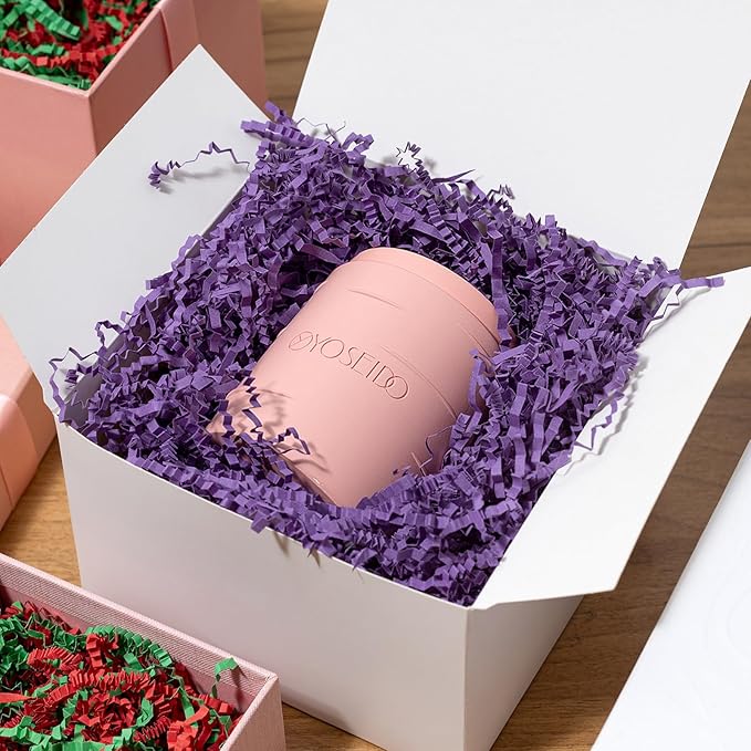 Mefleet 2 LB Crinkle Cut Paper Shred Filler Purple Crinkle Shredded Paper for Gift Box - Gift Basket Bag Filler - Grass Cushion Stuffing for Christmas Holiday Packaging Wrapping