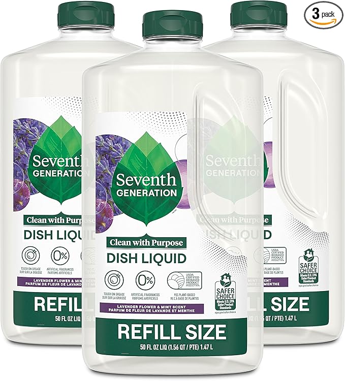 Seventh Generation Hand Dish Wash Refill, Lavender Floral & Mint, 3pk 50z