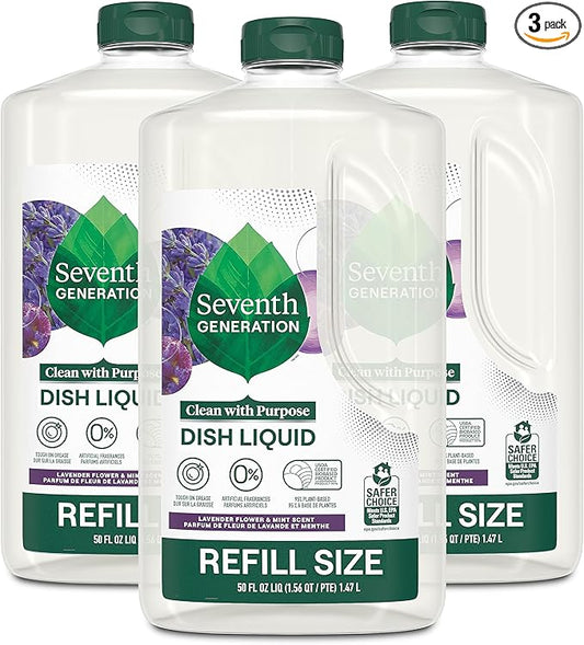 Seventh Generation Hand Dish Wash Refill, Lavender Floral & Mint, 3pk 50z