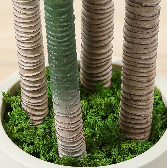 Artificial Dracaena Tree 6ft, Tall Fake Dracaena Plants with White Planter, Faux Dragon Tree Indoor Floor Plant for Home Decor Office Living Room Porch Housewarming, 1Pcs