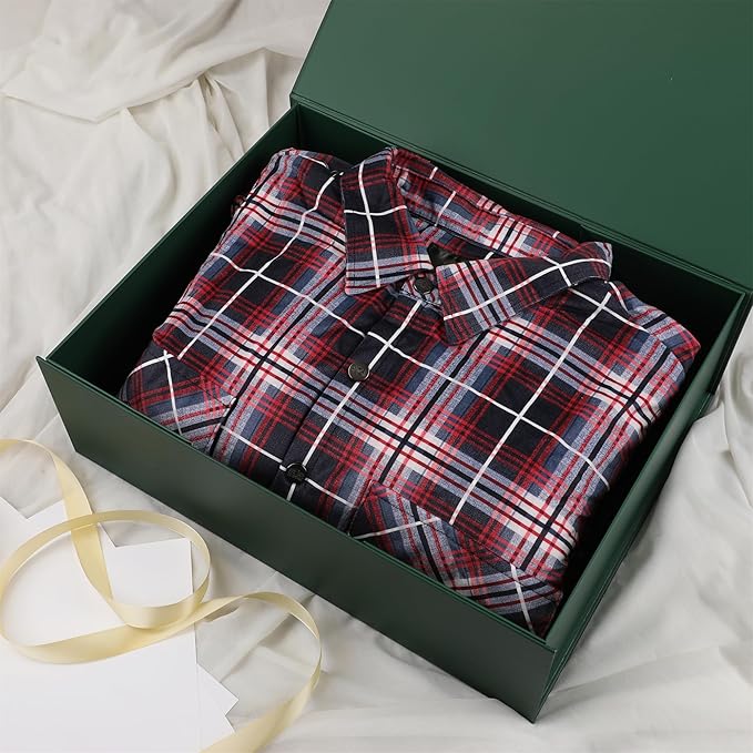 Green Gift Box, 19x16x6 inches, Magnetic, Includes Ribbon and DIY Stickers, Multi-Occasion, 3 Count