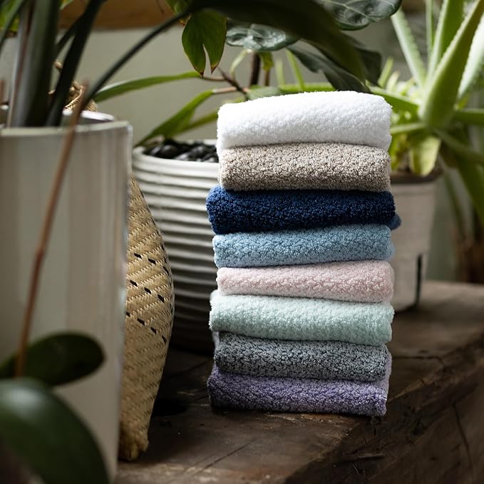 Everplush Diamond Jacquard 6 Pieces Bath Towel Set, Luxury Super Soft Oversized Towels, Highly Absorbent Diamond Jacquard Quick Dry Bath Towel for Bathroom Charcoal