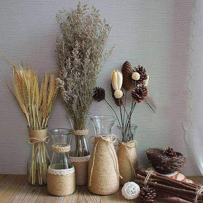 Natural Jute Twine 328ft 5mm,3Ply Twisted Thick Twine Rope Strong Jute String Roll for Crafts Gift Wrapping Gardening Home Decor Bundling Cat Scratching Post