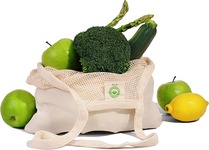 Cotton Mesh Mushroom Foraging Bags - 100% Cotton, Washable, Reusable and Eco-friendly Bags to Pick Mushrooms, Flowers, Berries and Produce - Lightweight Berries Hunting Harvesting Tote (2 Bags)