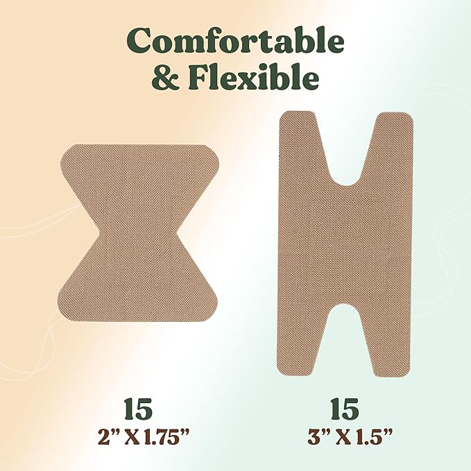 FEBU Eco-Friendly Bamboo Fingertip Bandages | PFAS Free Knuckle Bandages for First Aid | Flexible Fabric Wound Dressing | Fully Compostable, Latex Free Bandage | 30 Count Knuckle & Finger Bandage