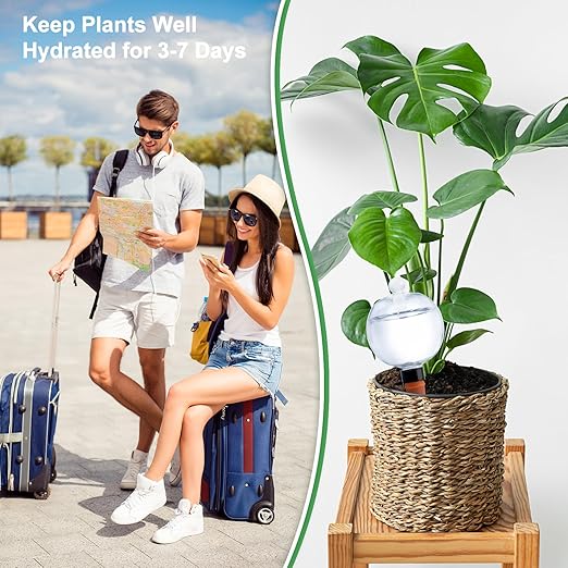 6 Pack Plant Watering Globes with Covers 17oz Self Watering Planter Insert Indoor/Outdoor Plant Watering Devices for Automatic Drip Irrigation