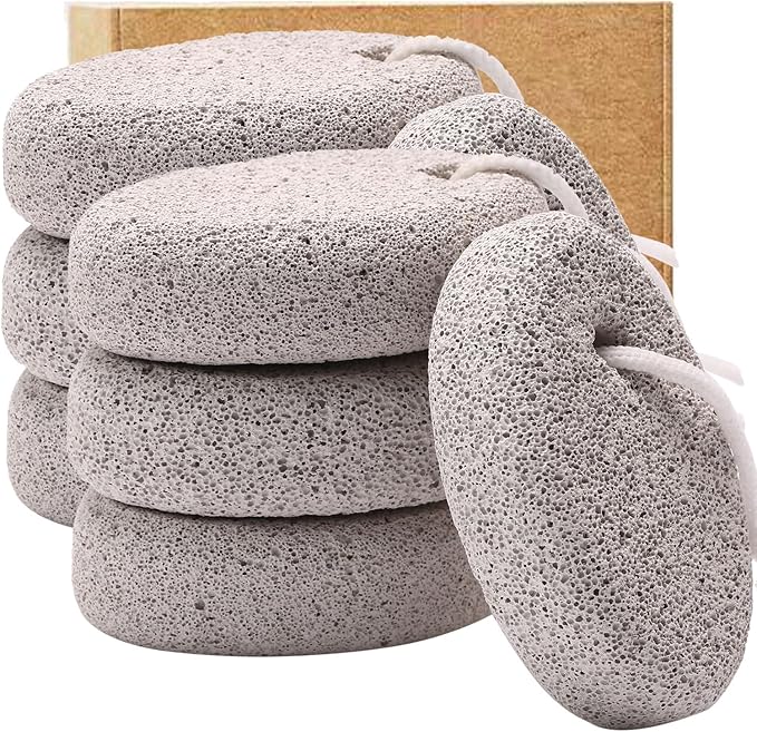 8-Pack Foot Pumice Stone for Feet, Borogo Natural Lava Pedicure Tools Hard Skin Callus Remover for Feet and Hands