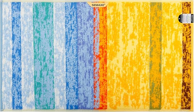 SEMAXE Bath Towel Set, 100% Cotton Bathroom Towels with Hanging Loops and Nano-Bio Lifecycle Labels, Include 2 Bath Towels, 2 Hand Towels, 4 Washcloths, Colorful Towel - Wheat Field Collection