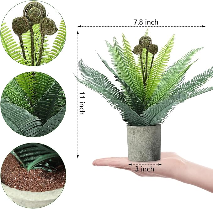 2 Pack Small Fake Plants Potted Artificial Plants Indoor for Home Decor Office Room Farmhouse Indoor Table Bathroom Decor