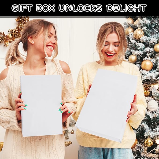 RayofSun White Gift Boxes with Magnetic Lids for Presents, Bridesmaid Proposal Box 13.7x9x4.3 inch, Large Rectangle Collapsible Decorative Box for Wedding, Christmas, Birthday(1PC)