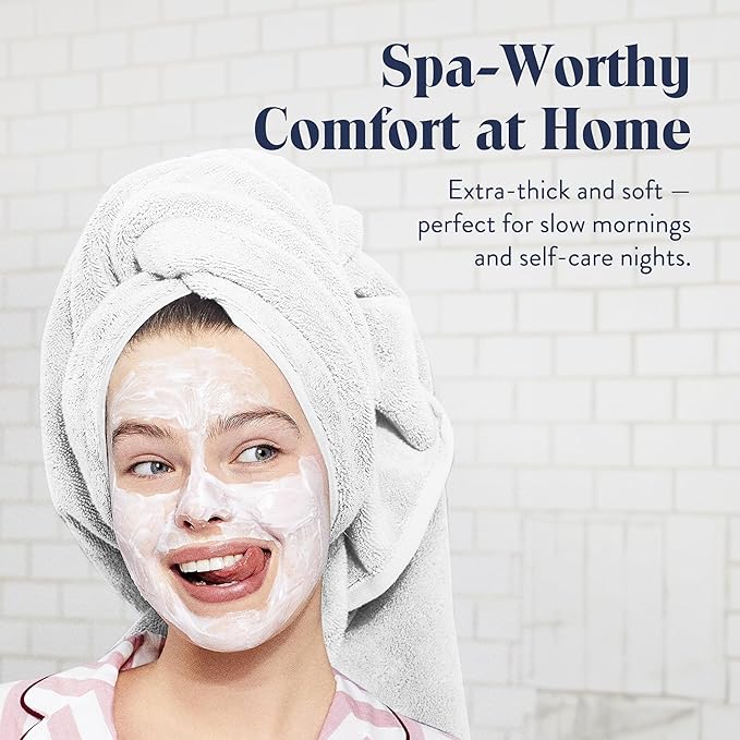 Brooklinen Super-Plush Turkish Cotton Bath Towel Set - 2 Bath Towels + 2 Hand Towels Cotton, 820 GSM, Highly Absorbent, Machine Washable, Perfect for Home & Bathroom (White)