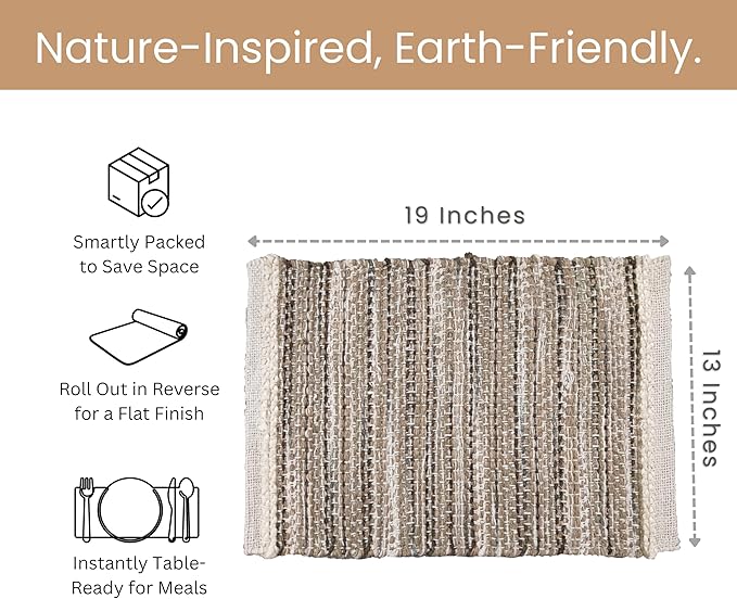 Hausattire Woven Table Placemats Set of 4 - Olive Green Christmas Jute Outdoor Table Mats for Kitchen Dining Decoration |Heat Resistant Farmhouse Dinner Placemat for Thanksgiving Decor |13x19 Inch