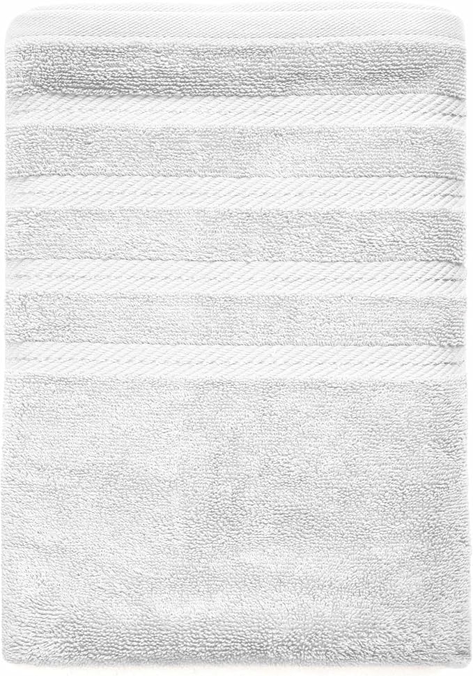 Hearth & Harbor Bath Towels for Bathroom - 100% Ring Spun Cotton Luxury Bathroom Towels - Soft & Highly Absorbent Bath Towels Set, 6 Piece Set, White