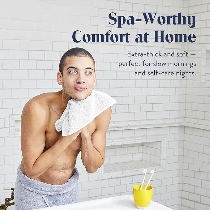 Brooklinen Super-Plush Turkish Cotton Washcloths Set of 2 Cotton, 820 GSM, Highly Absorbent, Machine Washable, Perfect for Home & Bathroom (13" x 13", Solid White)