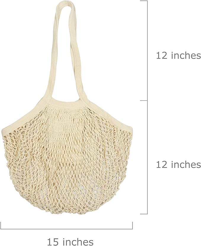 Cotton Mesh Onion Storage Bags - 100% Cotton, Reusable, and Washable Mesh Bags for Storing Potatoes, Onions, Garlic, and Other Root Vegetables - Foldable, Lightweight, and Airy Breathable (2 Totes)