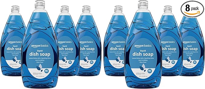 Amazon Basics Dish Soap, Fresh Scent, 30 fl oz, Pack of 8