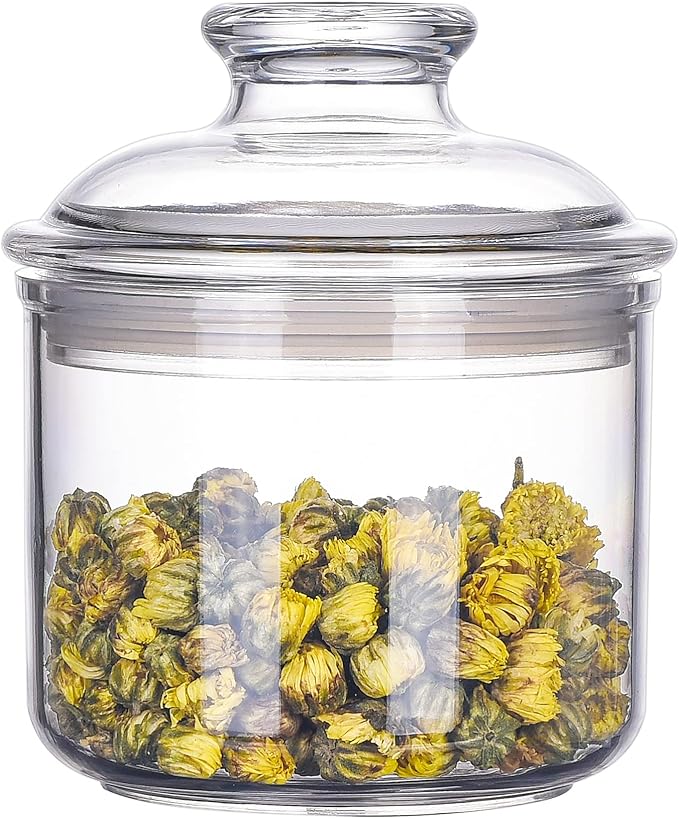13.5oz Small Acrylic Storage Jar, Airtight Lid with Silicone Sealing Ring, Ideal Canister Container for Sugar, Tea, Spices, Herbs, Shells, Bath Salt, Christmas Decorative Apothecary Jars