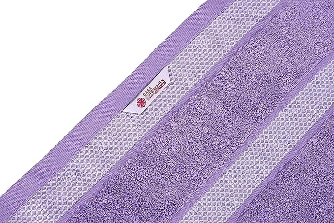 CASA COPENHAGEN Solitaire 6 Pieces Towel Set- Purple Rose, 600 GSM 2 Bath Towel 2 Hand Towel 2 Washcloth, Designed in Denmark Made of Soft Egyptian Cotton for Bathroom, Kitchen & Shower