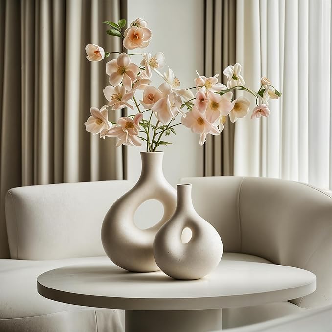 Ceramic Vase – Modern Decorative Vases for Home Decor – Large Flower Vase for Living Room Centerpiece – Minimalist Nordic – Ceramic Vases for Home Decoration – Boho Vase Decor