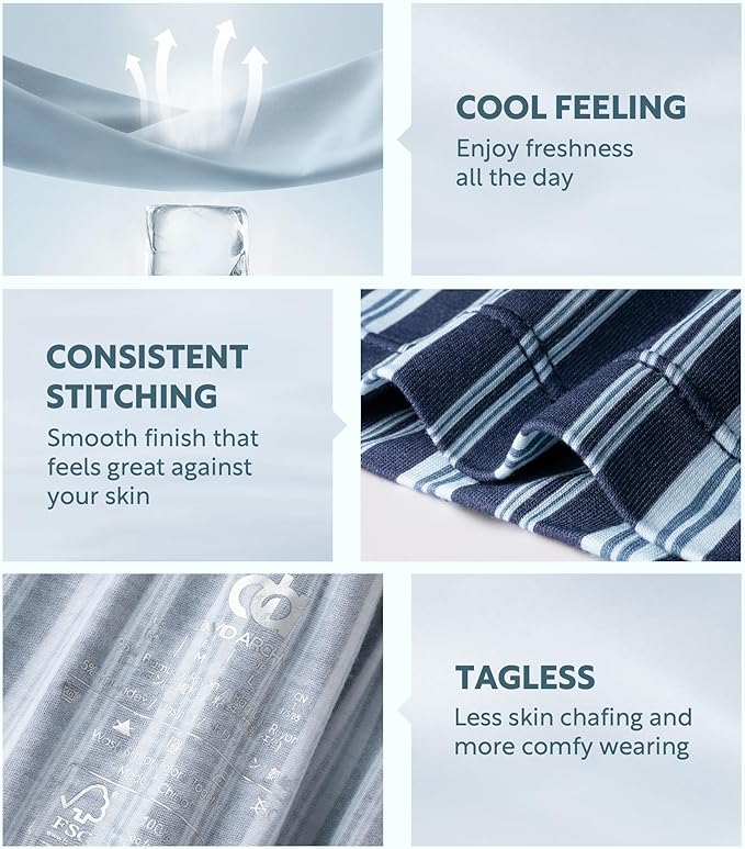 DAVID ARCHY Mens Underwear Bamboo Rayon Boxers for Men Breathable and Cool Men's Boxer Shorts with Button Fly 3 or 5 Pack