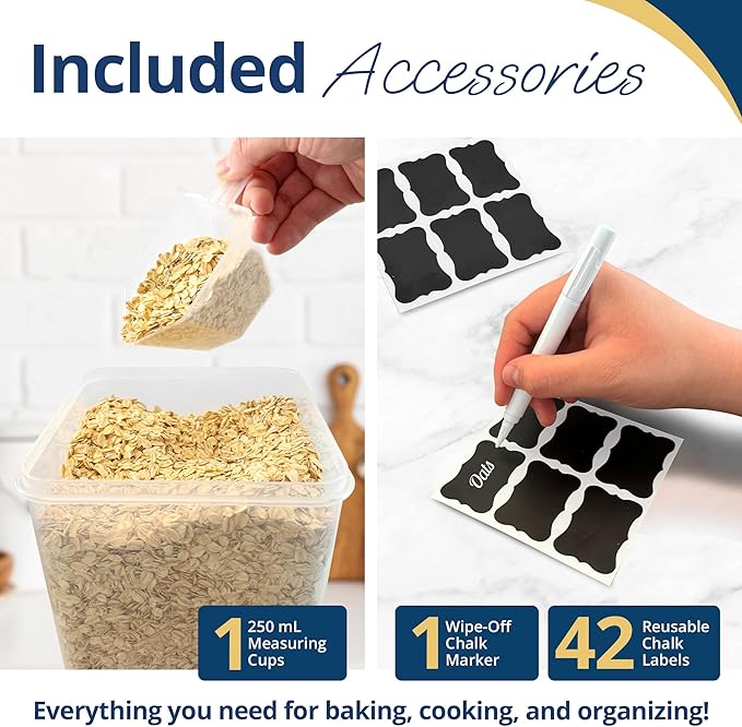 Reli. Airtight Food Storage Containers with Lids (36 Sets) | Kitchen Organizers and Storage Pantry Organizers | BPA Free Plastic Food Containers | Ultra Variety Pack w/Measuring Cup, 42 Labels, Pen