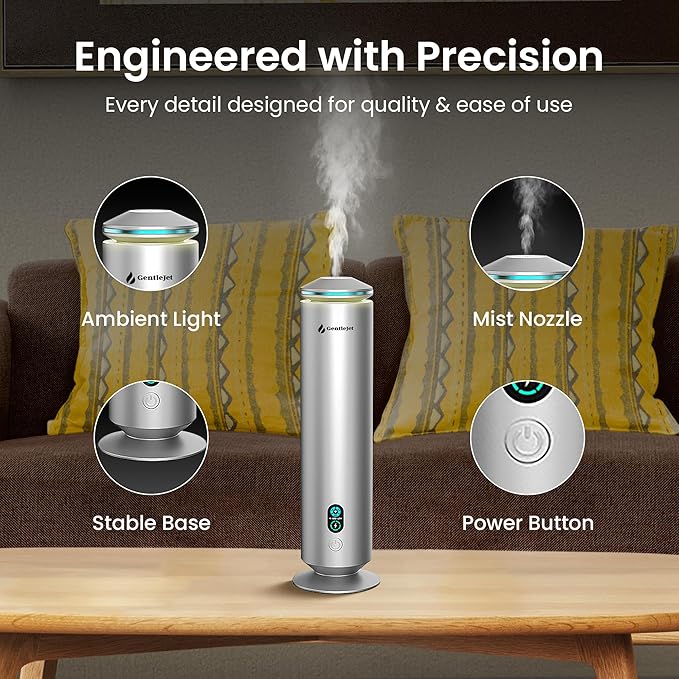 MajesticMist WiFi - Aluminum Waterless Essential Oil Diffuser with App Control, Scent Diffusers for Home, Room & Hotel, Quiet Aroma Diffuser 4oz, USB-C Powered with LED Display, 1000sq.ft