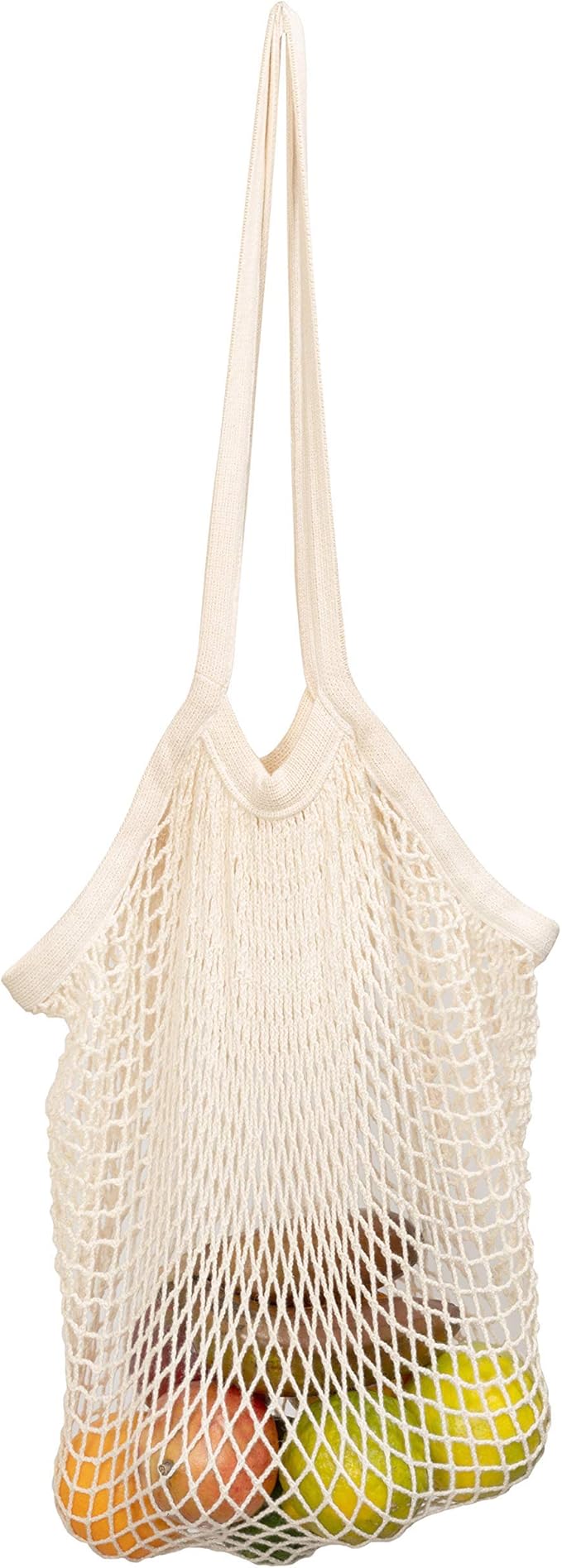 Best Farmers Market Bags - Sturdy Organic Cotton Mesh Tote for Grocery, Beach, Produce, Fruit & Vegetable Storage - Lightweight Fish Net Bag (1 Bag)