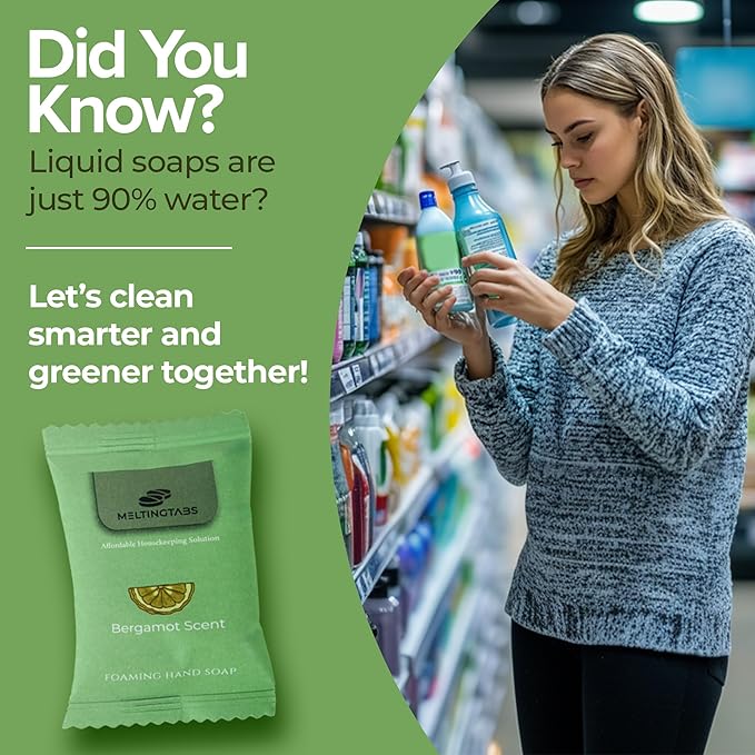 Foaming Hand Soap Tablets Refill – Bergamot Scent, 6-Pack Concentrated Tablets for Foaming Soap