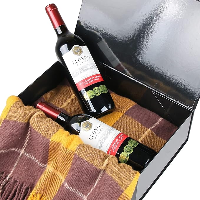 Aimyoo 5 Pack Black Magnetic Gift Boxes with Lids 13.8x9x4.3 in, Large Bridesmaid Groomsman Proposal Box, Rectangle Collapsible Box for Present Graduation Birthday Wedding Storage