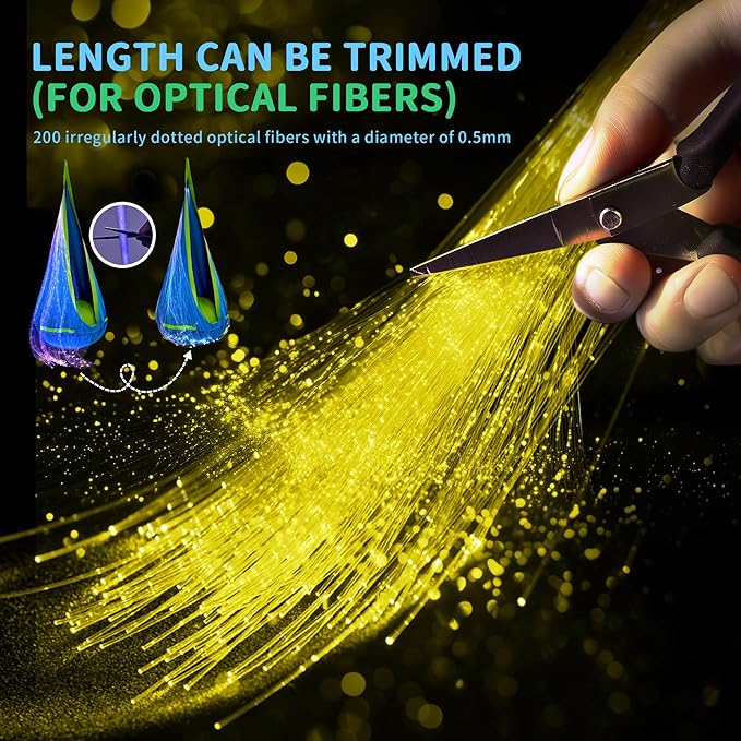 OUTREE Fiber Optic Light with RGB Remote Control, USB Rechargeable, Fiber Optic Lamp with 7 Colors 23 Lighting Effects, Sensory Room Must Haves for Bedroom, Home Decor, Party & Nightlight