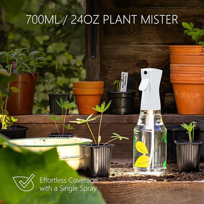 FLAIROSOL Botanica Plant Mister Spray Bottle, 24oz / 700 ML Water Spray Bottle for Plants, Continuous Ultra Fine Mist, Leakproof Refillable Mist Sprayer for Gardening, Flowers, Houseplants