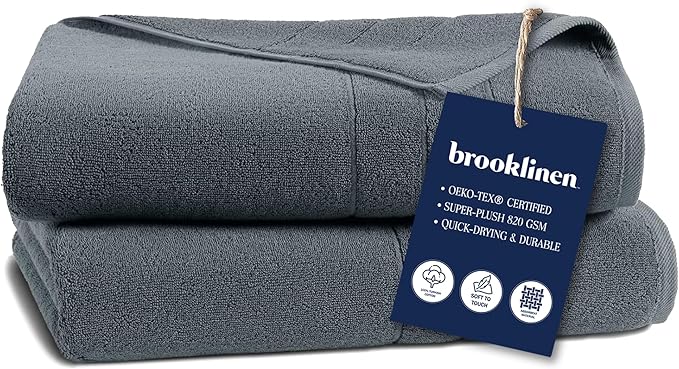 Brooklinen Super-Plush Bath Sheets (Slate)