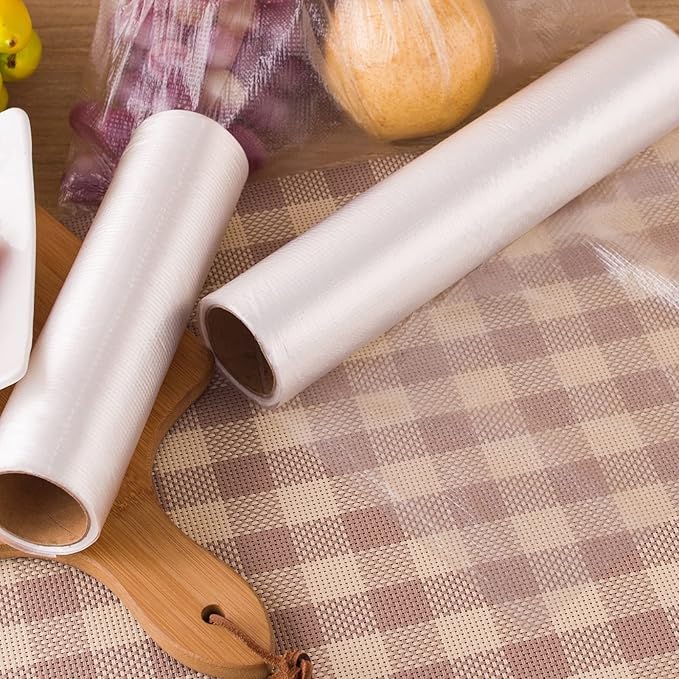 12” x 16” Food Storage Bags Plastic Produce Bags, Disposable Clear Bags 4 Rolls, 350pcs on a Roll