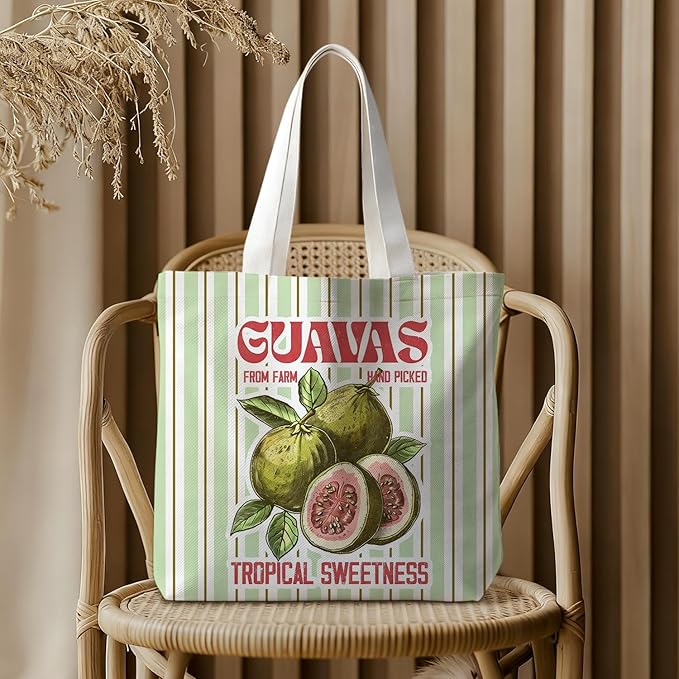 Animals-Flowers-Fruits-Bow Valentines Canvas Heart Tote Bag, Coquette Reusable Shopping Grocery Bags