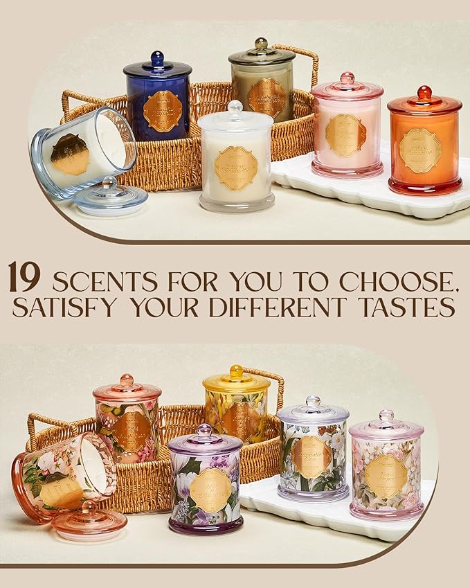 M&SENSE Vanilla Candles for Home Scented, Organic Soy Candles Non Toxic Fall Winter, 12.7oz Large Jar Candle 75 Hours Long Lasting Slow Burning, Strong Scented Housewarming Thanksgiving Christmas Gift