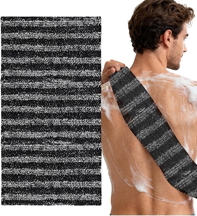 Bathroom Bath Towel, Soft Scrubber, Quick Dry Absorbent Fabric, Long Handle Back Scrub, Personal Care Tool for Shower Tub Sauna Home Daily Family Women Friends