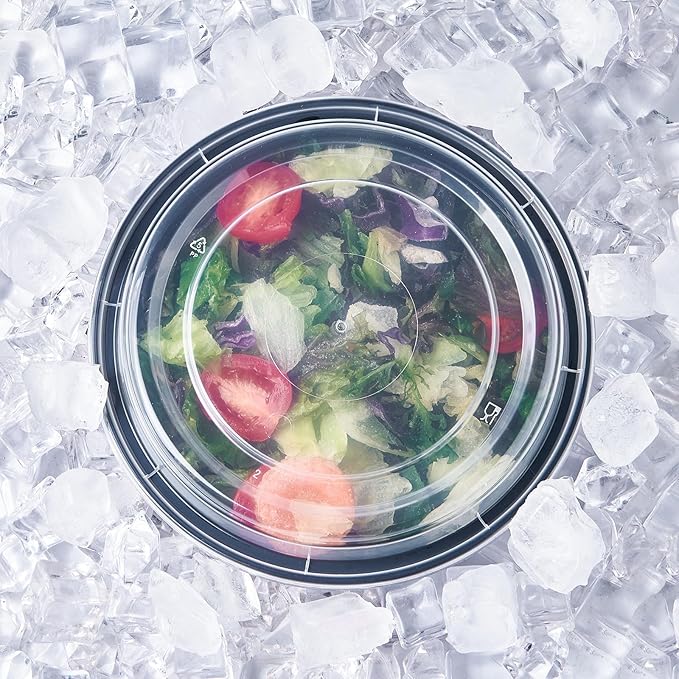 32 oz 150 ct Round Meal Prep Containers with Lids Plastic Food Storage Lunch Plan To Go Box Disposable Take Out Bowl Black BPA Free Reusable Stackable Microwave Freezer Safe (Formerly FULING)