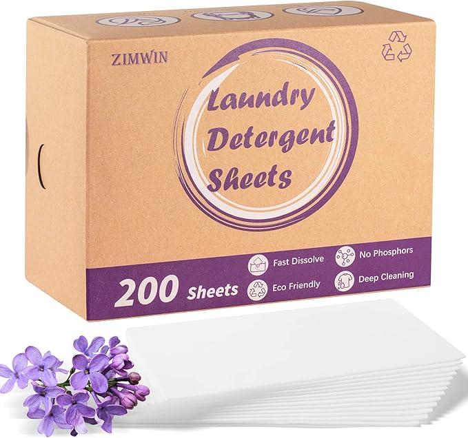 Laundry Detergent Sheets, 200 Sheets Lavender Laundry Soap Strips - No Plastic Jug Travel Portable Liquidless Washing Supplies Eco-Friendly Hypoallergenic - 200 Loads