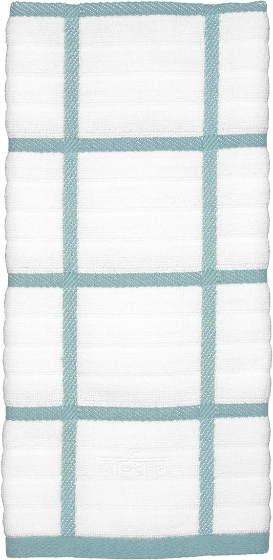 All-Clad Checked Kitchen Towel: Highly Absorbent, Super Soft Long Lasting - 100% Cotton, 17"x30" Tea Towel for Cleaning & Drying Dishes, Pans, Glassware, or Countertops, (1-Pack), Rainfall