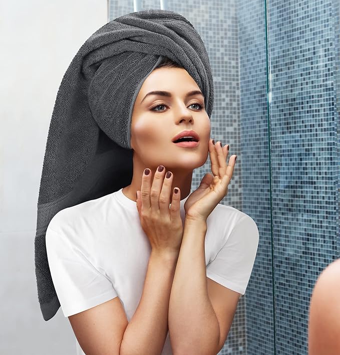 Utopia Towels Set, 16 Bath Towels, 16 Hand Towels, and 32 Washcloths, 600 GSM Ring Spun Cotton Highly Absorbent Towels for Bathroom, Shower Towel, (Pack of 64) (Grey)